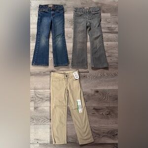 Girls Jeans Trio - Blue, Gray, Tan